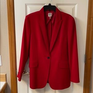 Red Anne Klein blazer worn 2 times